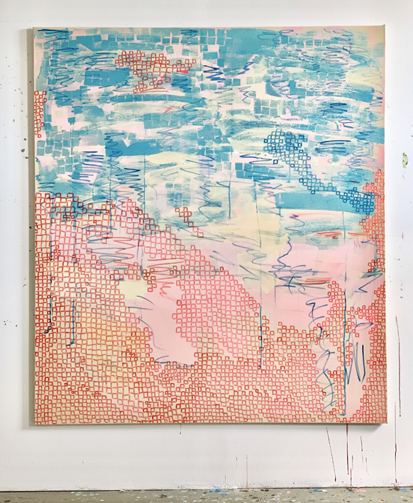 dissolution - acrylic, ink on canvas (160 x 140), 2019